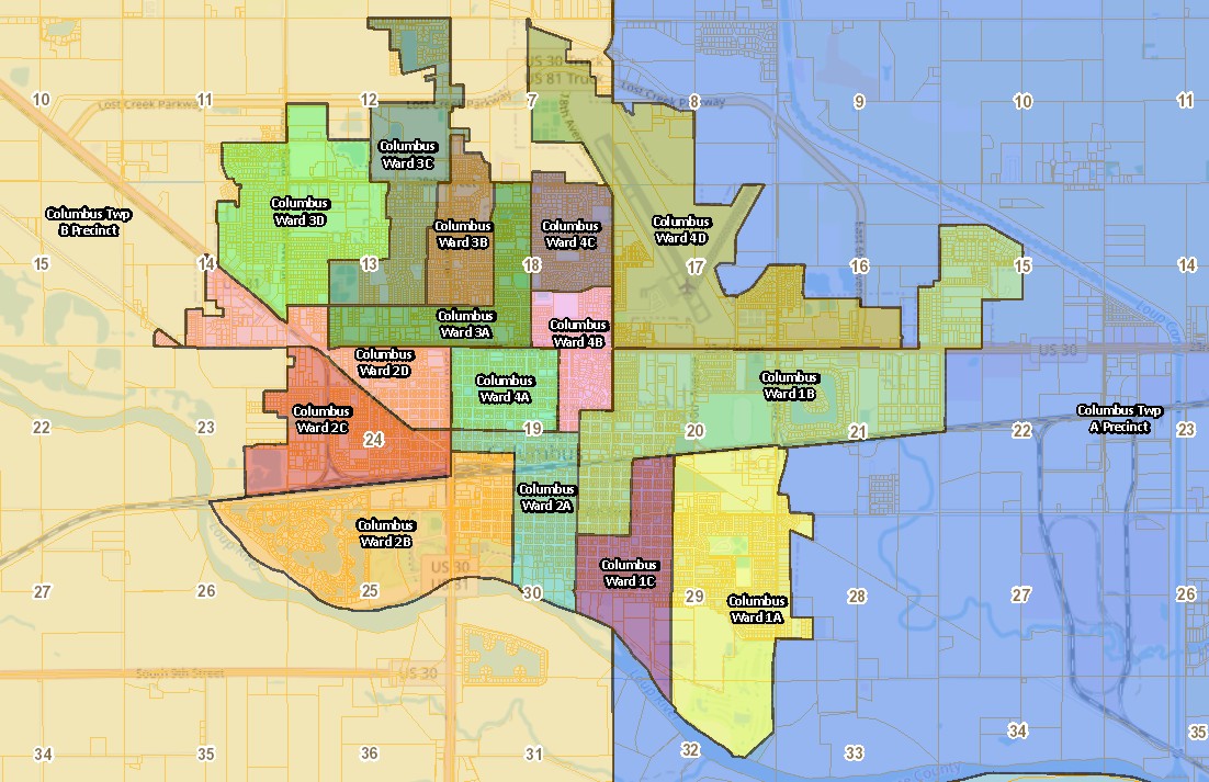 Click image above to download a copy of the precinct map for Columbus, Nebraska.