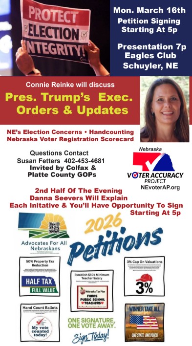 Informed Voter Event: Petition Signings & Election Integrity
